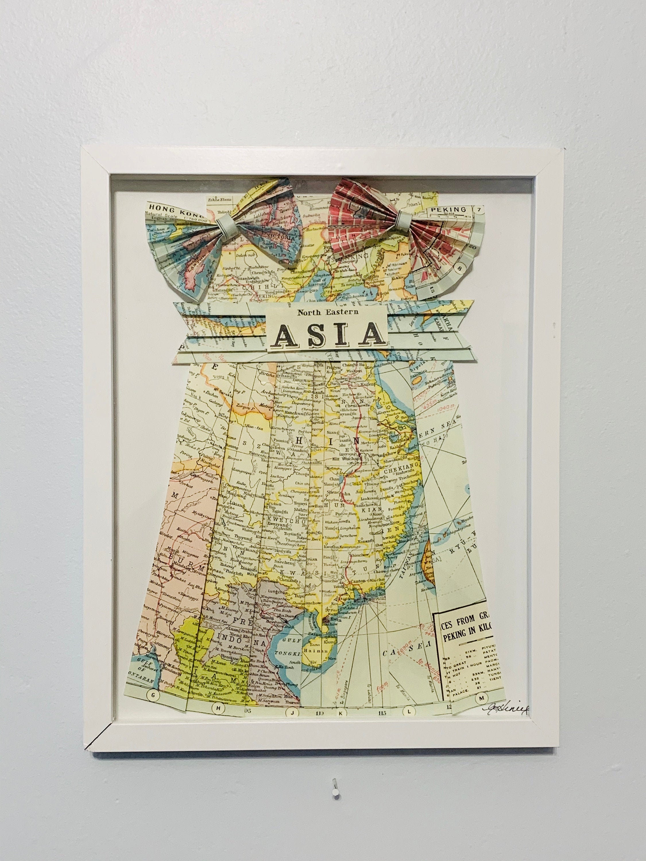 Asia Map Dress Hand Folded Map Origami Dress Picture & Wall Hanging ...