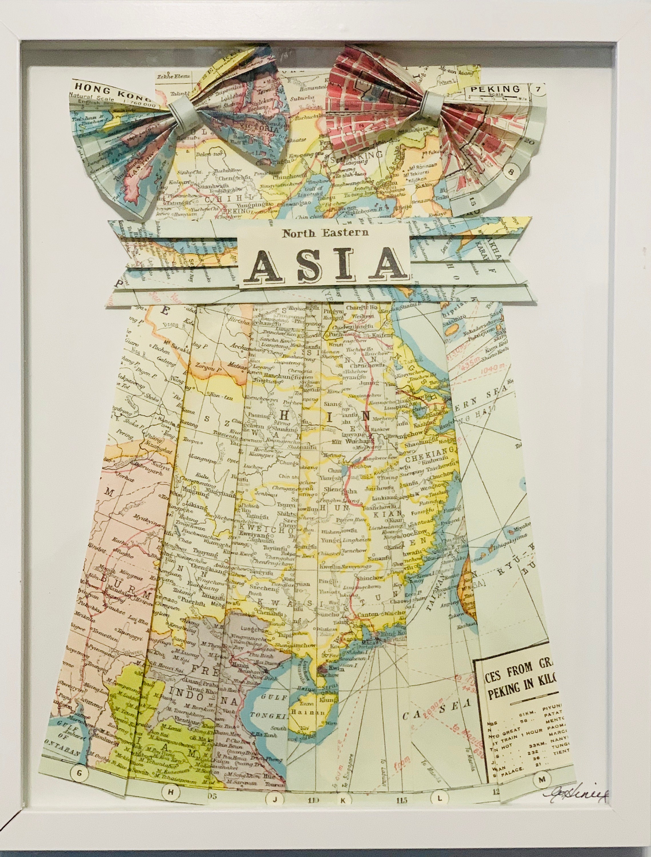 Asia Map Dress Hand Folded Map Origami Dress Picture & Wall Hanging ...