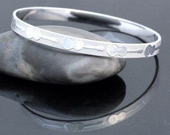 Guitar Bangle, Hand Embossed