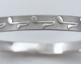 Music Notes Silver Bangle