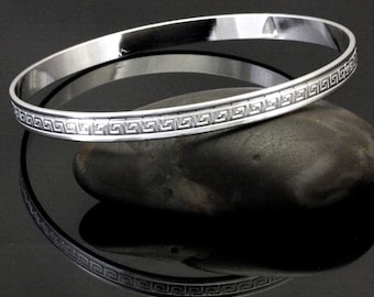 316L Stainless Steel Greek Key Bangles - Etsy