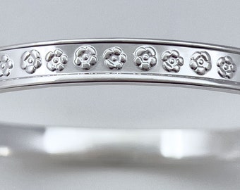 Pansies Silver Bangle