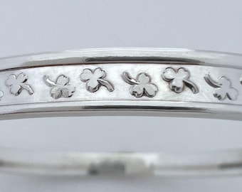 Tumbling Shamrocks Silver Bangle