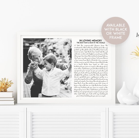 In Loving Memory Photo Song Lyrics Print Memorial Frame Etsy UK