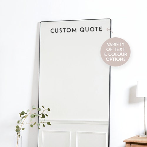 Custom Quote Mirror Sticker Positive Mirror Decal Sticker Etsy UK