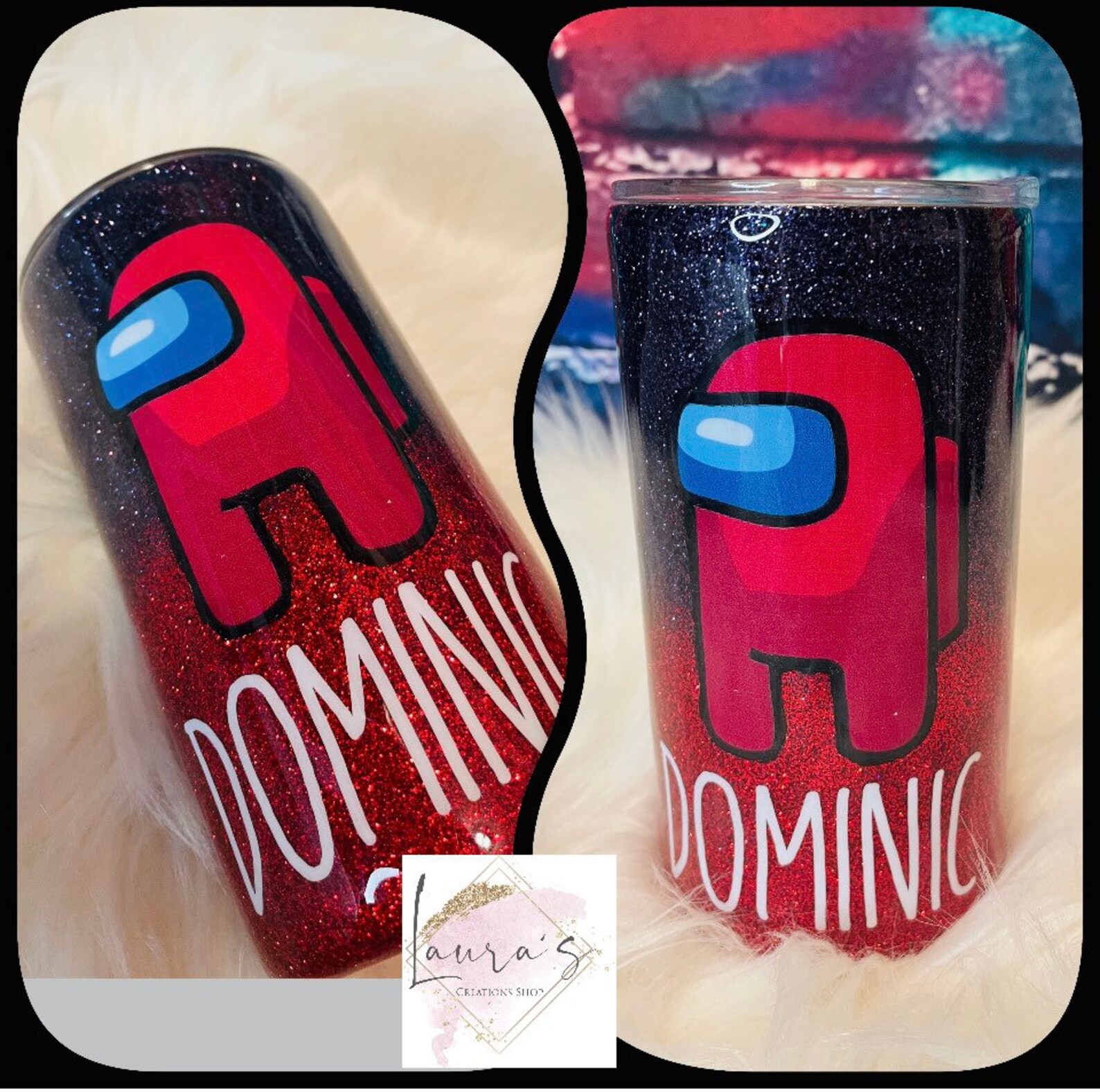 Glitter Personalized Tumbler Among Us Cupany Color Glitter Etsy