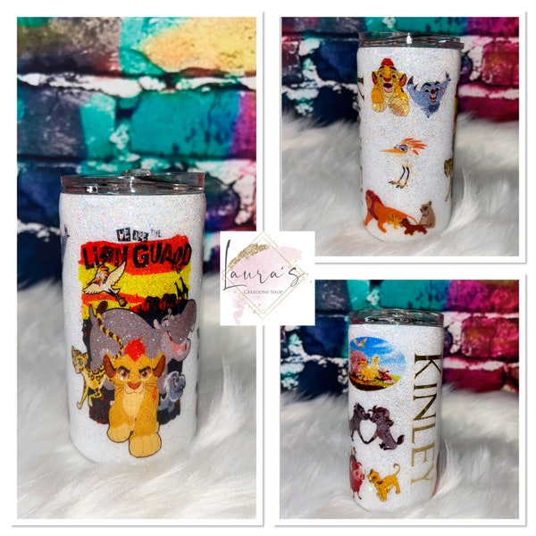 Personalized Glitter Tumbler Lion Guard// Gift Tumbler Kids//Any Design//Lion King/Simba/Nala/