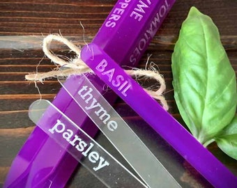 Custom Garden Sticks, Garden Markers, Plant Markers for Identifying Plants • 12 Customized Acrylic Sticks | Laser Engraved