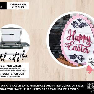 SVG-Schnittdatei | 17-Zoll-Frohe Ostern Shiplap Egg Türschild | Laser bereit Datei (jede Größe Glowforge oder jede Laser Art Maschine)