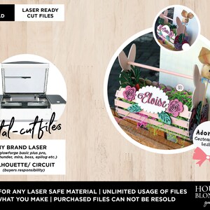 SVG-Schnittdatei | Grandmillennial Osterhase Rattan Shiplap Osterkorb | Laser Ready File (Jede Größe Glowforge oder Laser Type Machine)