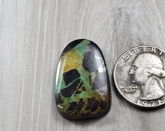 Black jack turquoise cabochon