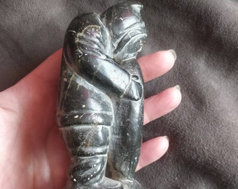 Inuit soapstone figurine, vintage, signed, hand carved