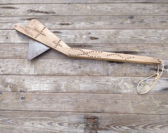 Gunstock warclub , nativo americano ispirato, decorativo Wild West parete appeso, film prop