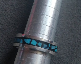 Band ring, chip inlay , southwest style, new old stock from the 1990s