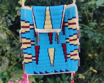 vintage Plains Indian inspired beaded bag, powwow regalia, seems unused