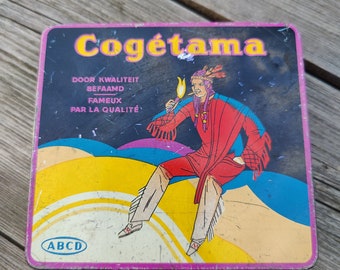 Vintage cogetama tin box with chief, well used
