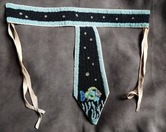 Gargantilla de cuentas vintage, pescado, powwow, estilo nativo americano