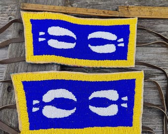 Woodland Style beaded cuffs, powwow beadwork, powwow regalia
