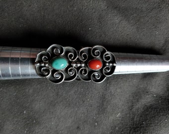Anello Navajo in argento sterling e turchese, anello in argento nativo americano