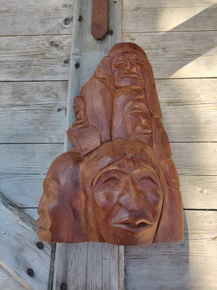 Marvin d. Baker Squamish carving, wall art, wall sculpture, north west coast art, nwc