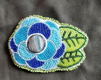 Perlen Barette, Indianer Stil, Powwow Style Perlenarbeit, Boho Haarspange, Blume Boho Haarspange