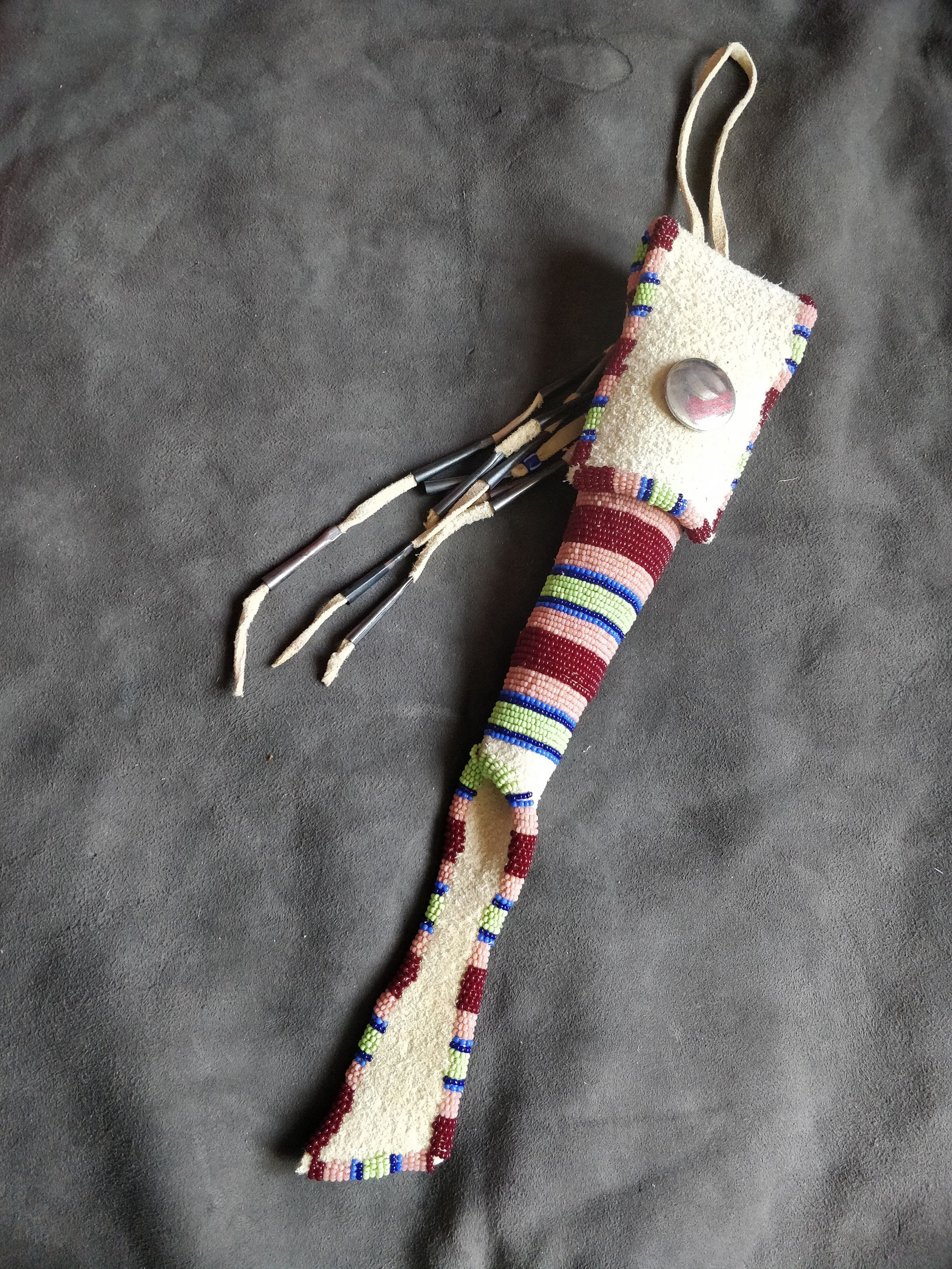 Vintage Beaded Native American Inspired Awl Sheath Plains Etsy