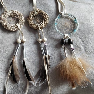 Vintage tiny dreamcatcher, with feathers
