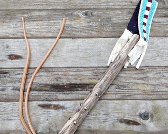 Plains style beaded riding quirt, Native American inspired reproduction, Sioux, Cheyenne style, horse whip