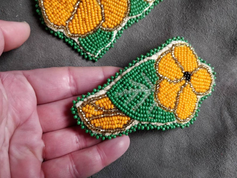 beaded rosettes beaded 2 Hair barettes