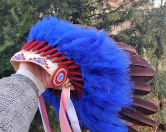 Lakota Style feather Bonnet, dakota feather headdress, warbonnet, Warrior headdress, native American inspired