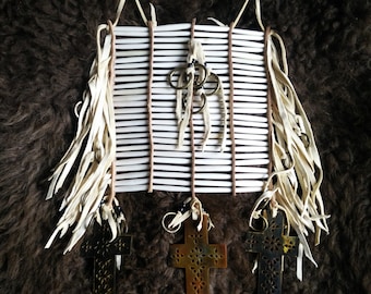 Comanche or Kiowa style breast plate, early reservation style breast plate, old time style