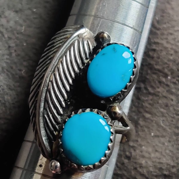 Navajo Sterling und Türkis Ring, Indianer Silber Ring