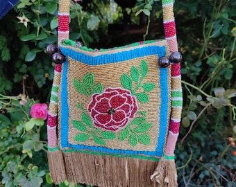 powwow mirror bag, chicken dance, woman's traditional, native inspired, pow wow regalia