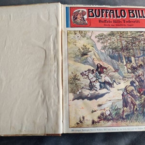 Lot antique Buffalo Bill novels, groschenroman, German, Ca 1930, printed in Leipzig, Gustav Kuhn image 1