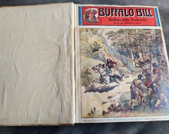 Lot antique Buffalo Bill novels, groschenroman, German, Ca 1930, printed in Leipzig, Gustav Kuhn