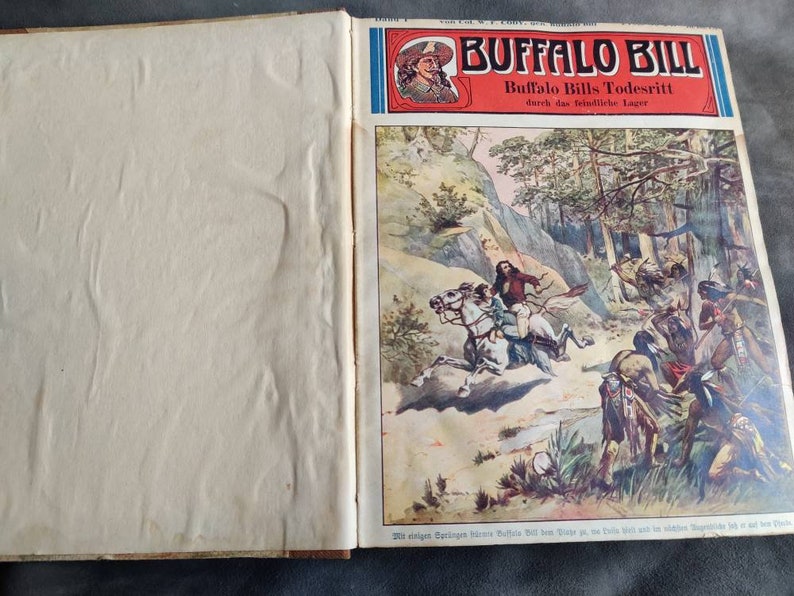 Lot antique Buffalo Bill novels, groschenroman, German, Ca 1930, printed in Leipzig, Gustav Kuhn image 1