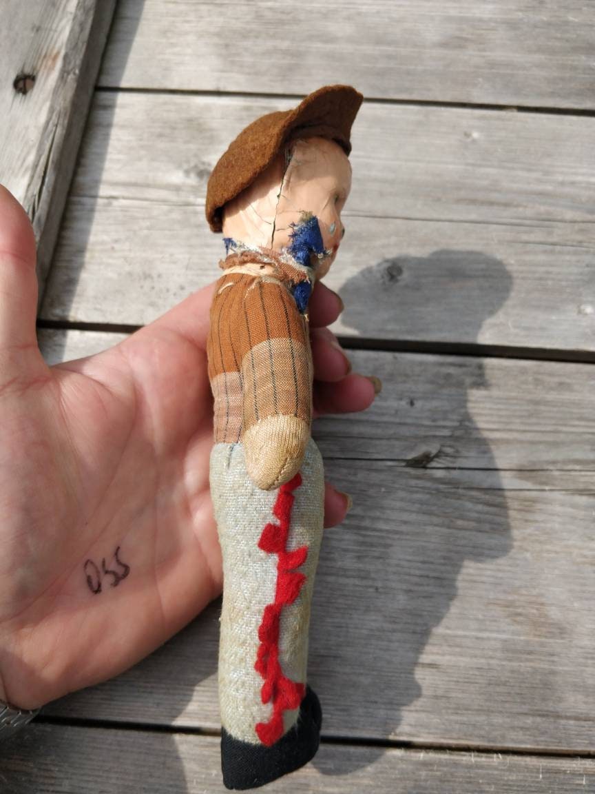 Vintage Cowboy Paper Mache Head Erzgebirge Rustic Wild West Etsy