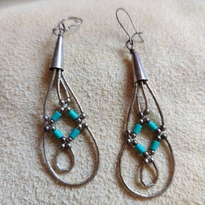 Liquid silver earrings, southwest style