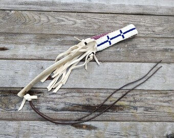 Plains style beaded riding quirt, Native American inspired reproduction, Sioux, Cheyenne style, horse whip