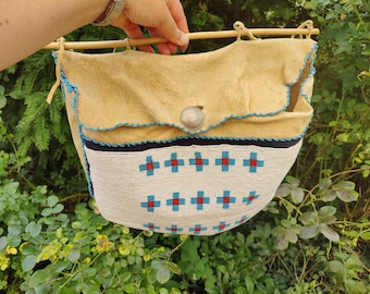 borsa da tipi in stile indiano vintage, marsupio da tipi, borsa con perline ispirata ai nativi americani