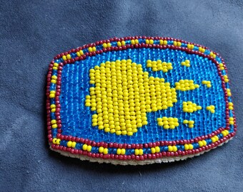 Ceinture Et Boucle Vintage Perles Style Sud-Ouest Pour Enfants - Wampum - Cuir USA