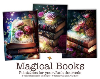 Magical Fantasy Books Ephemera Pack voor Junk Journals, Afdrukbare Ephemera, Junk Journal Fantasy Ephemera, Fairytale Ephemera, Collage Sheets