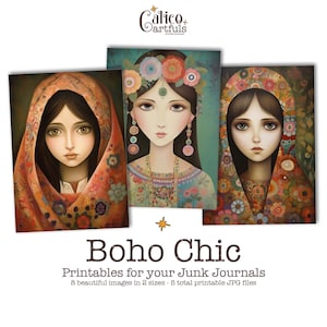 Boho Chic Ephemera pour Junk Journals, Junk Journal Ephemera Pack, Mixed Media Junk Journal Kit, Gypsy Ephemera, Boho Ephemera