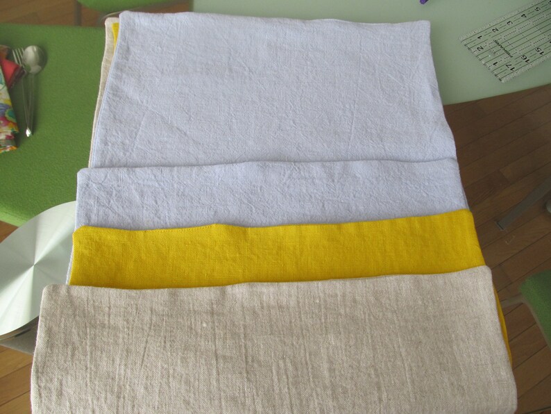 and blue two-sided placemat,20x13 reversible placemat washed linen placemats Reversible linen placemats yellow,gray