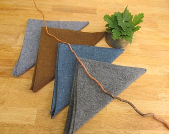 Neutral Linen Cotton Blend Table Napkins: 18"x18" Mitered Corners