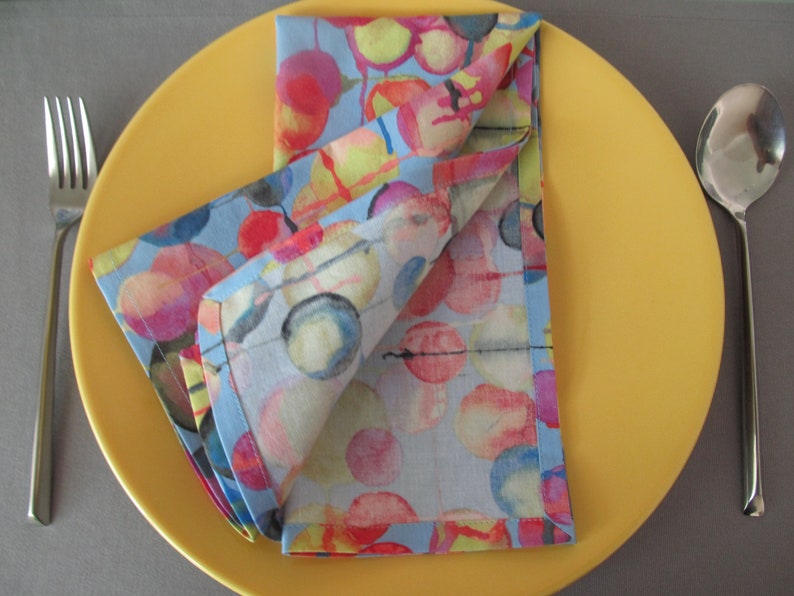 affordable and charming table napkins cotton dinner napkins Set of 4 modern cloth napkins abstract design napkins paperless reusable