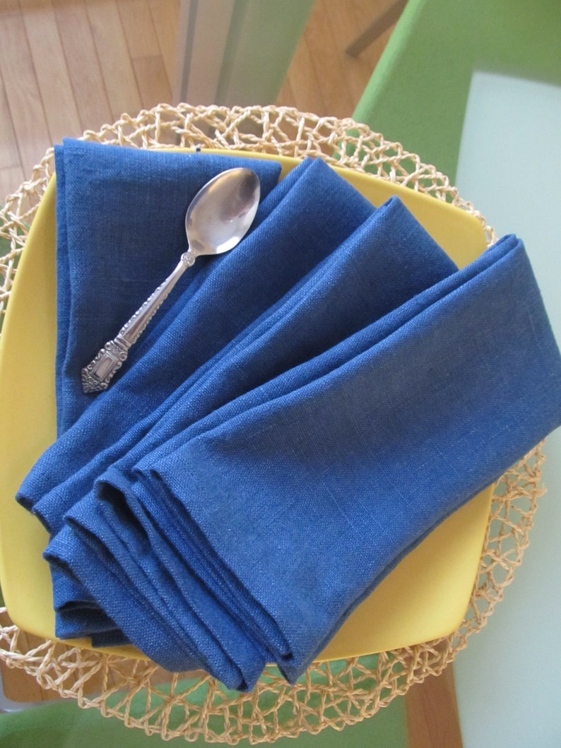 set of 6 linen dinner napkins blue linen cloth napkins washed linen table napkins,modern and durable table napkins linen table napkins