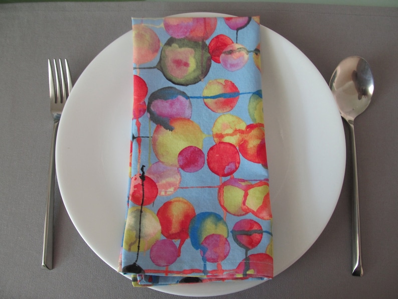 affordable and charming table napkins cotton dinner napkins Set of 4 modern cloth napkins abstract design napkins paperless reusable