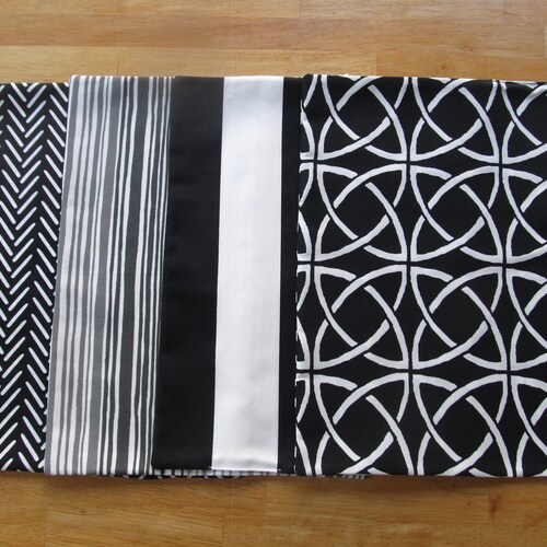 Black and White Placemats Gray Placemats Washable Polyester Etsy
