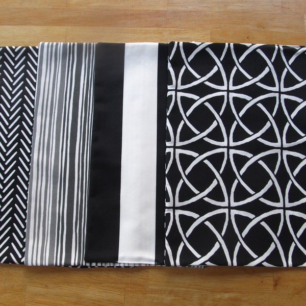 Black and white placemats, gray placemats,  washable polyester placemats,stain resistant placemats, wrinkle resistant placemats,modern mats